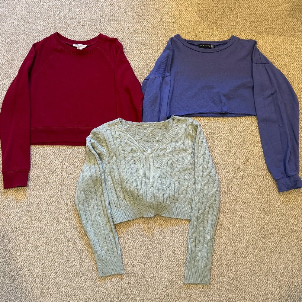 Cropped Sweater & Sweatshirts BUNDLE